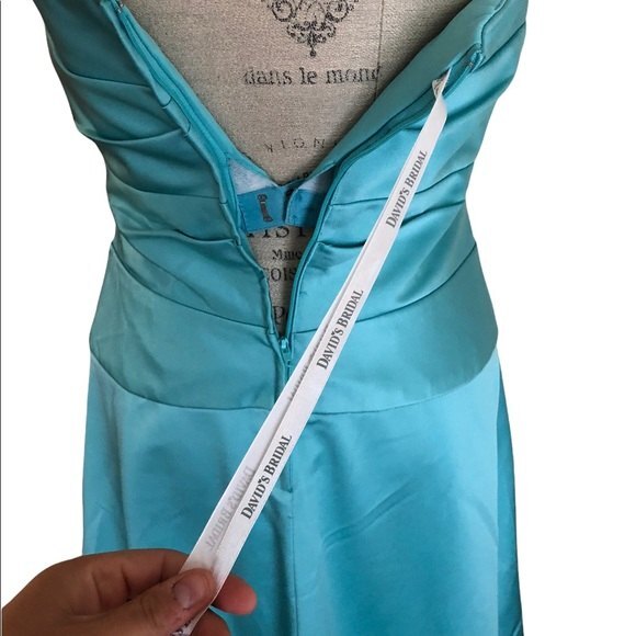 Beautiful Turquoise Prom Ball Bridal Dress - Picture 3 of 10